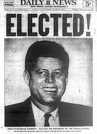 1960 John F Kennedy was elected as President of the United States
