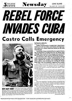 Bay of pigs Invasion of Cuba on April 17, 1961