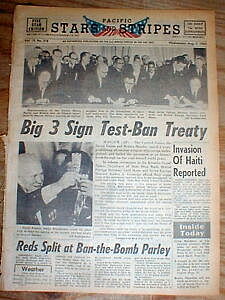 In 1963 U.S. Great Britain, and the Soviet Union signed the Nuclear Test Ban Treaty