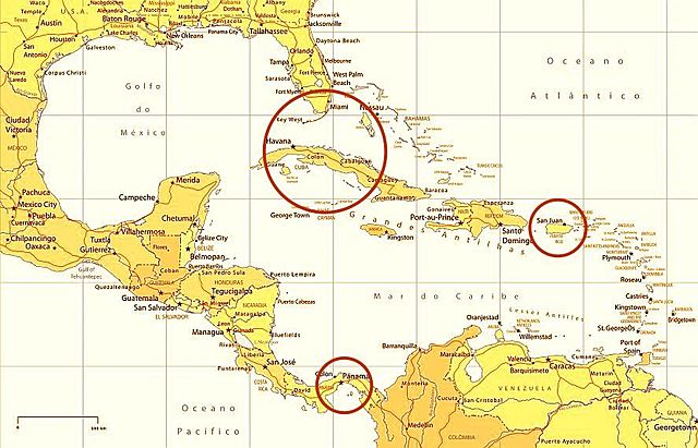 Filipinas y Puerto Rico colonias estadounidenses.