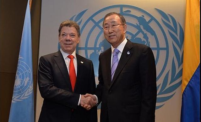 Apoyo internacional al Proceso de Paz por parte de Ban Ki-moon Secretario general de Naciones Unidas