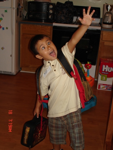 Bryce's 1st day of Kindergarten