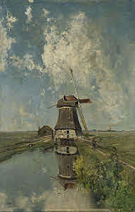 Een molen aan een poldervaart