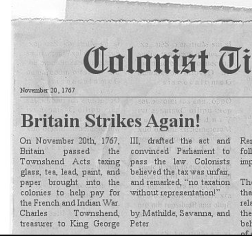 Parliament Placed Taxes on Glass, Lead, Paper, Paint, and Tea