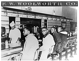 Sit-in protest at a Woolworth's store