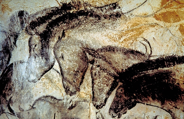 Muur schildering van paarden