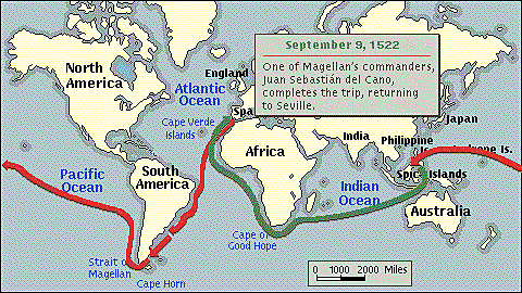 Magellan Circumnavigates Globe