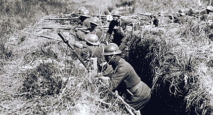 The first use of trench warfare