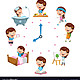 Kids daily routine activities vector 20635299