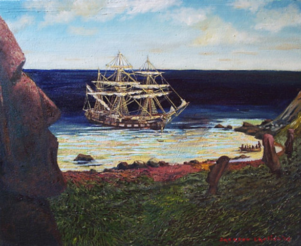 Dutch Admiral Jacob Roggeveen Lands (EASTER SUNDAY)