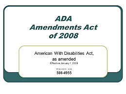 American with Disabilities Act Amendments