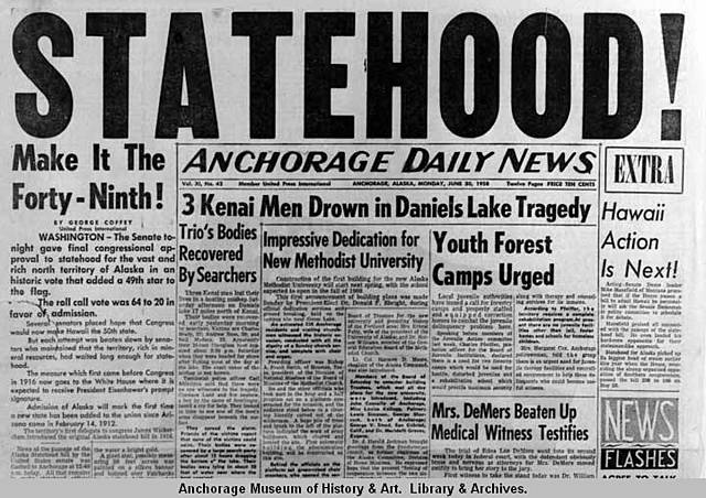 Alaska and Hawaii became states