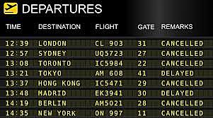 the flight is delayed