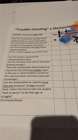 Troubleshooting Manipulatives