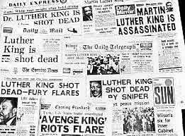Martin Luther King Jr. was assassinated by James Earl Ray in Memphis.