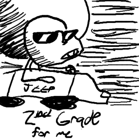 Chilled out in second grade. Pretty awesome year.