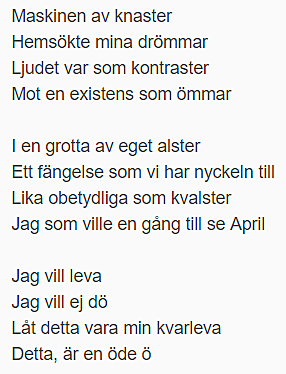 Dikt #8 postum Katastrofen. "En längtan"