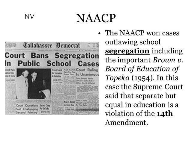 NAACP won a number of key court cases