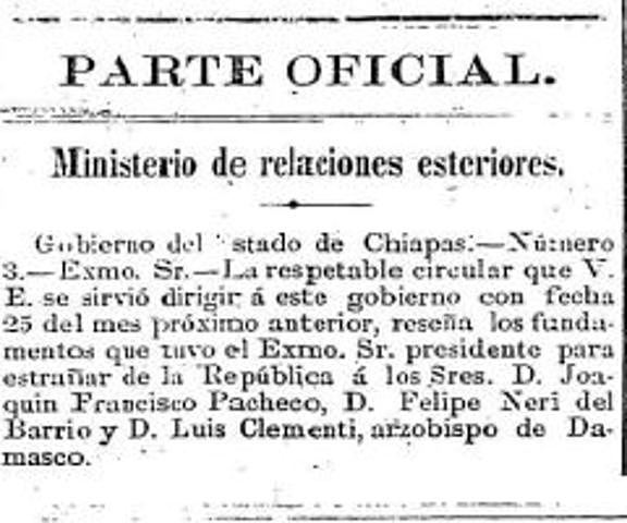 Ministerio de Justicia, Negocios Eclesiásticos, Instrucción Pública e Industria.