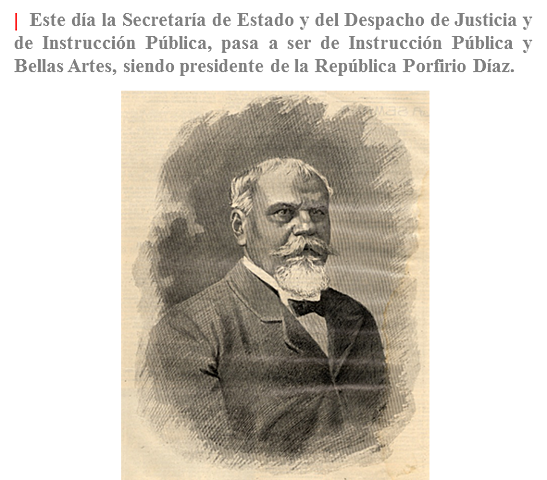 la Secretaría de Justicia y la Secretaría de Instrucción Pública y Bellas Artes.