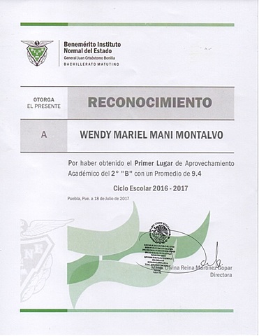 RECONOCIMIENTO DE SEGUNDO DE BACHILLER