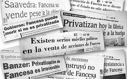 Primera ola de privatizaciones en Bolivia