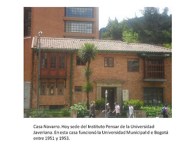 1952: Universidad Municipal de Bogotá "Francisco José de Caldas".