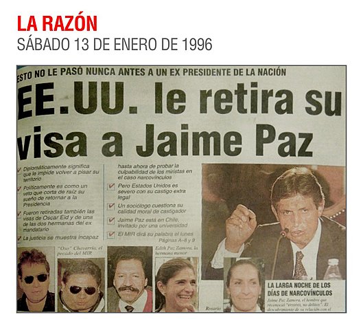 EE.UU le Retira la Visa a Jaime Paz