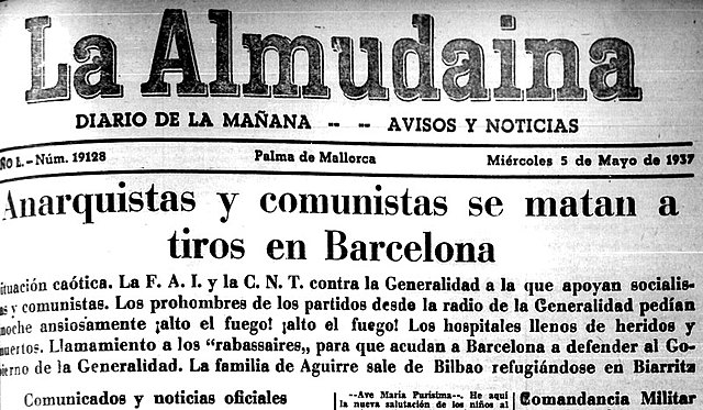 Luchan entre sí en Barcelona distintas fuerzas republicanas enfrentadas a causa de la primacía de la revolución o la organización militar.