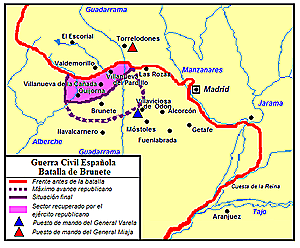 Derrota republicana en la batalla de Brunete.