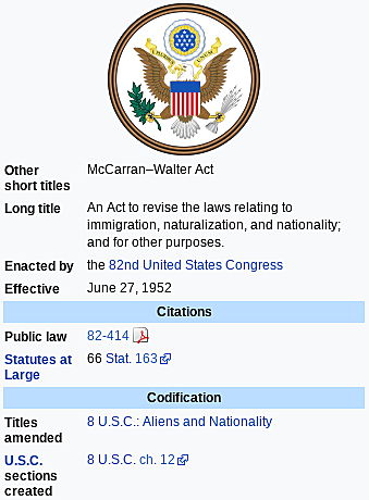 Immigration and Nationality Act of 1952