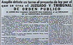 Se instaura el Tribunal de Orden Público (TOP)