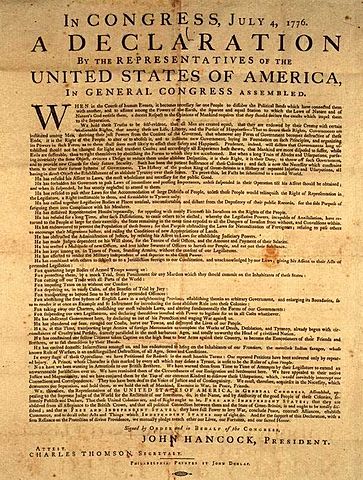 Declaration of Independence by the Founding Fathers