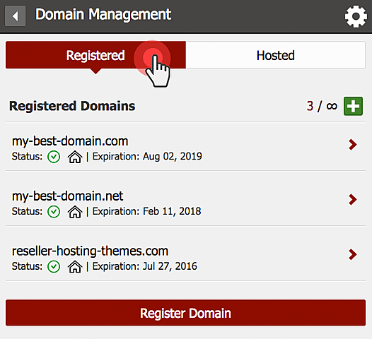Registered domains