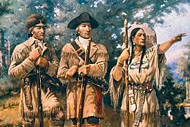 Lewis and Clark meet Sacagawea