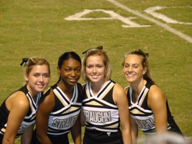 I made the cheerleading squad, again.