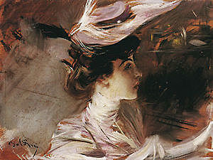 Giovanni Boldini, Ritratto di Lina Cavalieri (il cappellino nuovo).