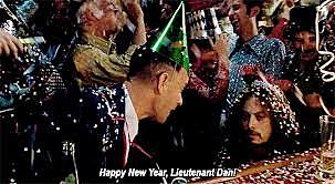 Lt. Dan and Forrest celebrate New Year's Eve