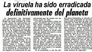 Erradicacion de la viruela en el mundo