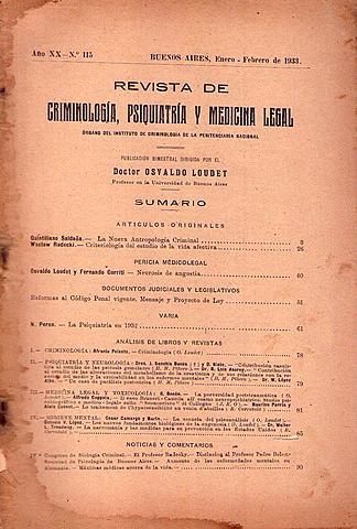Arturo Ameghino Funda "Revista Argentina de Neurología, Psiquiatría y Medicina Legal"