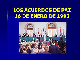 Se firman los Acuerdos de Paz en Chapultepec, Mexico.