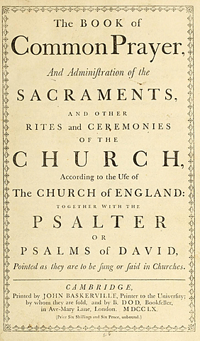 Approvazione del book of common prayer