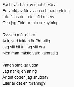 Dikt #10 postum Katastrofen. "En hemsk smak, en vidrig stank"