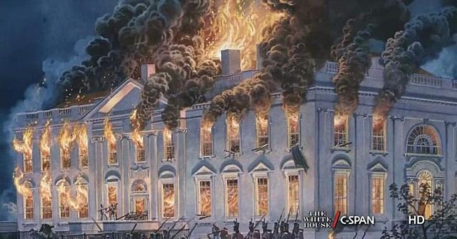 The White House gets burned down