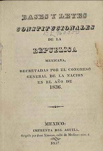 Bases y Leyes Constitucionales. 1836
