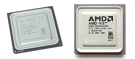 El AMD K5, K6 y K6-2 junto al K6
