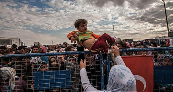 3 million refugees are in neighboring countries and 100,000 have reached Europe.