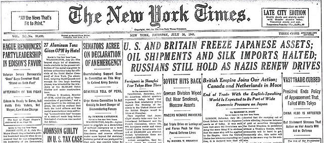 The oil sanctions put on Japan