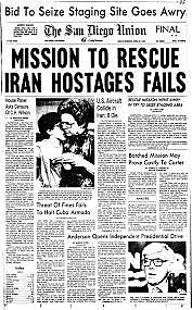 US attempt at rescue of hostages in Tehran