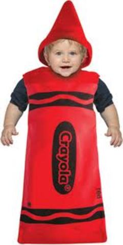 Mike Dresses as Crayon for Halloween